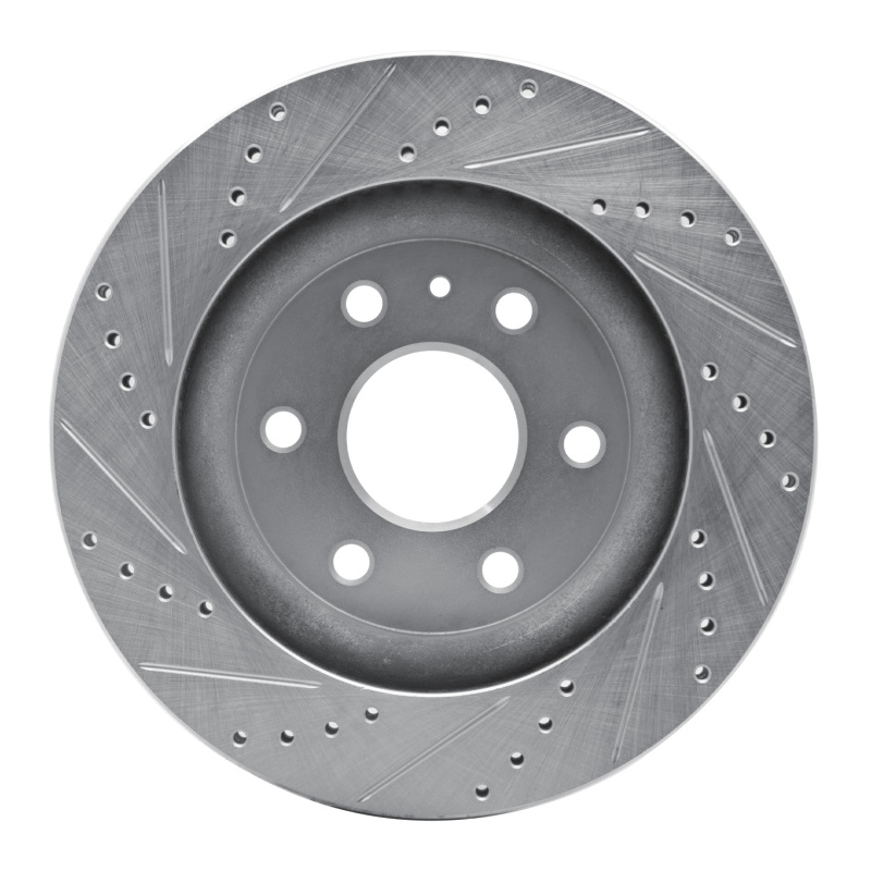 Buick Enclave Brake Rotor (1) - Front Right - R1 Concepts - Drilled & Slotted - Silver - `07-`17